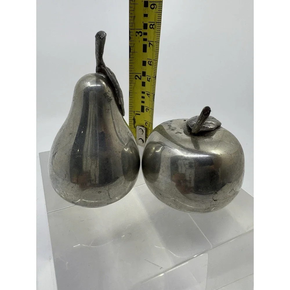 Vintage Web Pewter Salt & Pepper Shakers Apple and Pear